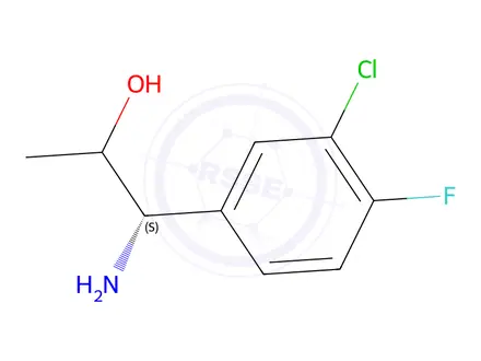 Chemical structure of (1S)-1-amino-1-(3-chloro-4-fluorophenyl)propan-2-ol