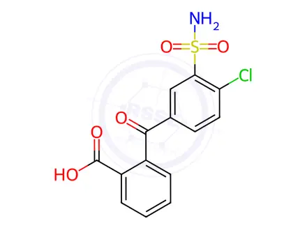 Chemical structure of 2-[3-(Aminosulfonyl)-4-chlorobenzoyl]-benzonic Acid