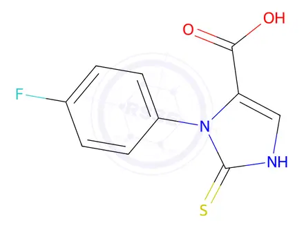 Chemical structure of 3-(4-fluorophenyl)-2-thioxo-2,3-dihydro-1H-imidazole-4-carboxylic acid