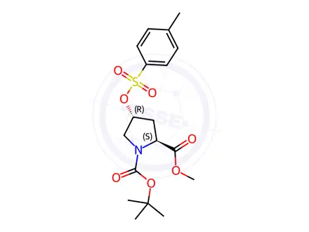 Chemical structure of Boc-trans-4-Tosyloxy-L-proline methyl ester