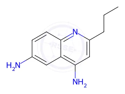 Chemical structure of 4,6-QUINOLINEDIAMINE, 2-PROPYL-