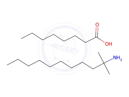 Chemical structure of octanoic acid, compound with 1,1-dimethyldecylamine (1:1)