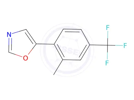 Chemical structure of 5-(2-Methyl-4-(trifluoromethyl)phenyl)oxazole