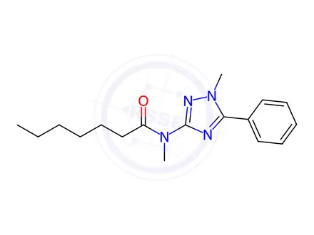Chemical structure of N-Methyl-N-(1-methyl-5-phenyl-1H-1,2,4-triazol-3-yl)heptanamide