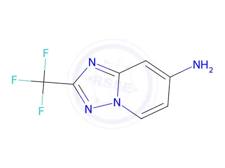 Chemical structure of 2-(trifluoromethyl)-[1,2,4]triazolo[1,5-a]pyridin-7-amine