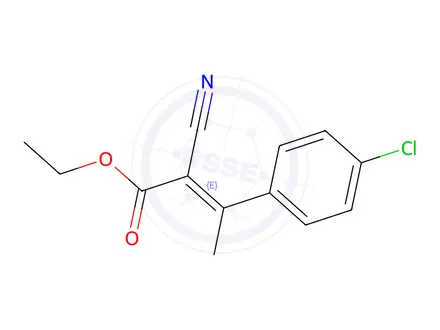 Chemical structure of ethyl 3-(4-chlorophenyl)-2-cyanobut-2-enoate