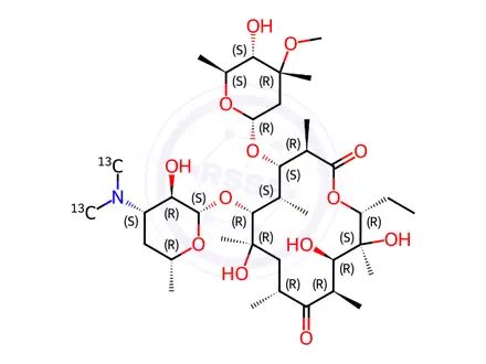 Chemical structure of Erythromycin-[13C2]
