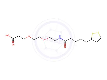 Chemical structure of 3-(2-(2-(5-(1,2-Dithiolan-3-yl)pentanamido)ethoxy)ethoxy)propanoic acid