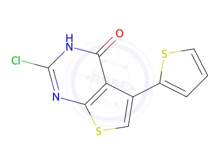 Chemical structure of 2-Chloro-5-(2-thienyl)thieno[2,3-d]pyrimidin-4(3H)-one
