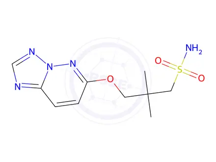 Chemical structure of 1-Propanesulfonamide, 2,2-dimethyl-3-((1,2,4)triazolo(1,5-b)pyridazin-6-yloxy)-