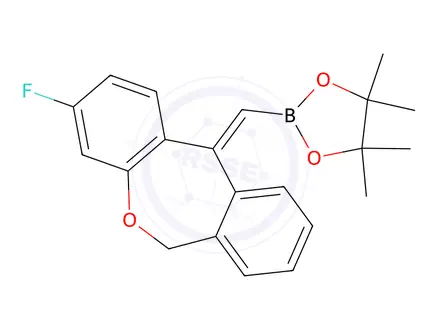 Chemical structure of (Z)-2-((3-fluorodibenzo[b,e]oxepin-11(6H)-ylidene)methyl)-4,4,5,5-tetramethyl-1,3,2-dioxaborolane