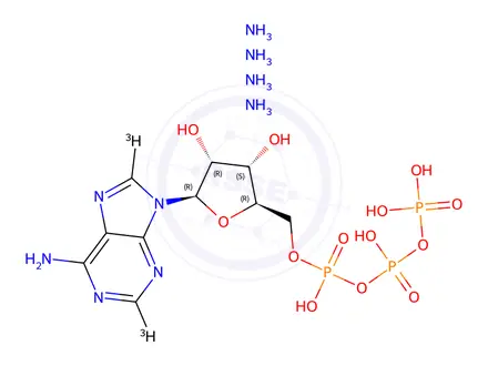 Chemical structure of ADENOSINE-2,8-3H 5'-TRIPHOSPHATE TETRAAMMONIUM SALT