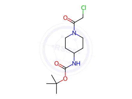 Chemical structure of 1-(chloroacetyl)-4-(tert-butoxycarbonyl)aminopiperidine
