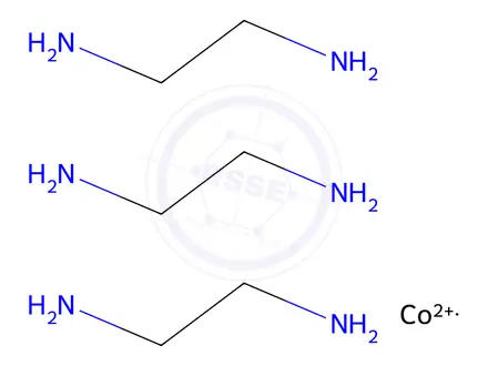 Chemical structure of cobalt(II) tris(ethylenediamine)