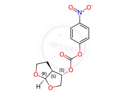 Chemical structure of (3S,3aS,6aR)-Hexahydrofuro[2,3-b]furan-3-yl 4-Nitrophenyl Ester Carbonic Acid
