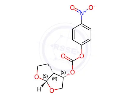 Chemical structure of (3S,3aR,6aS)-Hexahydrofuro[2,3-b]furan-3-yl 4-Nitrophenyl Ester Carbonic Acid
