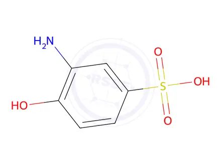 Chemical structure of Benzenesulfonic acid, 3-amino-4-hydroxy-