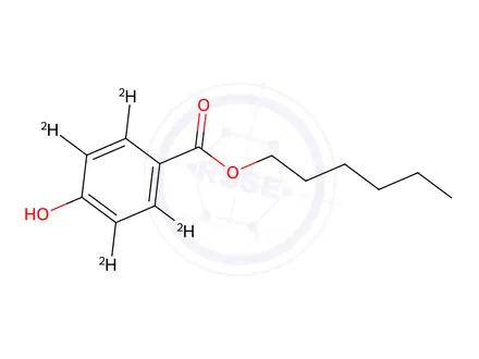 Chemical structure of n-Hexyl 4-Hydroxybenzoate-2,3,5,6-d4