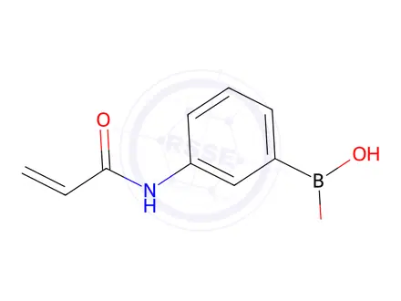 Chemical structure of 3-(acrylamido)phenylboronic acid, 3-[(prop-2-enoyl)amino]benzeneboronic acid