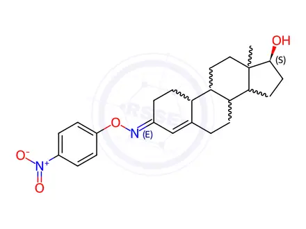 Chemical structure of 17β-Hydroxyestr-4-en-3-one O-(p-nitrophenyl)oxime
