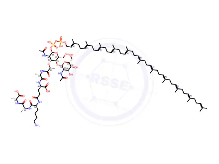 Chemical structure of undecaprenyl diphosphate-(N-acetylglucosaminyl)(1-4)-N-acetylmuramoyl pentapeptide