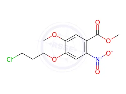 Chemical structure of Methyl 4-(3-chloropropoxy)-5-methoxy-2-nitrobenzoate