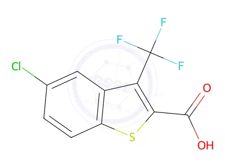 Chemical structure of 5-Chloro-3-trifluoromethylbenzo[b]thiophene-2-carboxylic acid