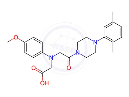 Chemical structure of [{2-[4-(2,5-Dimethylphenyl)piperazin-1-yl]-2-oxoethyl}(4-methoxyphenyl)amino]acetic acid