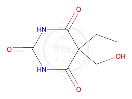 Chemical structure of 5-ethyl-5-(hydroxymethyl)-1,3-diazinane-2,4,6-trione