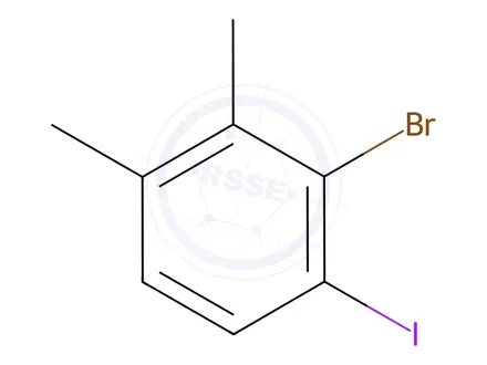 Chemical structure of Benzene, 2-bromo-1-iodo-3,4-dimethyl-