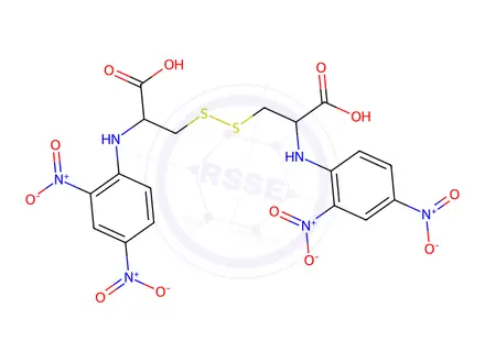 Chemical structure of N,N'-bis(2,4-dinitrophenyl)-L-cysteine