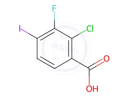 Chemical structure of Benzoic acid, 2-chloro-3-fluoro-4-iodo-
