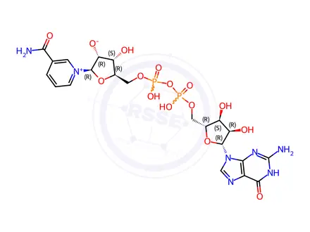 Chemical structure of Nicotinamide Guanine Dinucleotide