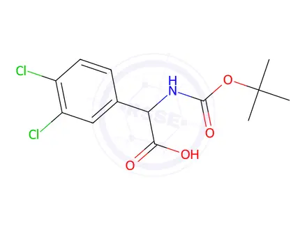 Chemical structure of 2-(Boc-amino)-2-(3,4-dichlorophenyl)acetic Acid