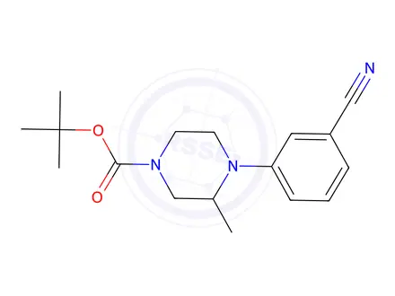 Chemical structure of tert-Butyl 4-(3-Cyanophenyl)-3-methylpiperazine-1-carboxylate