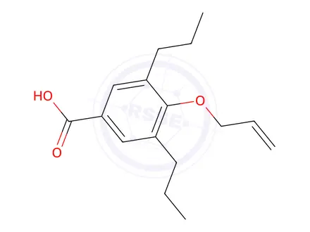 Chemical structure of 4-prop-2-enoxy-3,5-dipropyl-benzoic acid