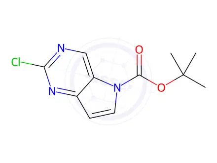 Chemical structure of tert-Butyl 2-chloro-5H-pyrrolo[3,2-d]pyrimidine-5-carboxylate