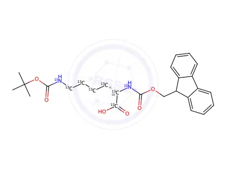 Chemical structure of Fmoc-Lys(Boc)-OH(13C6,15N2)