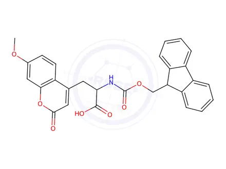 Chemical structure of Fmoc-2-Amino-3-(7-methoxy-4-coumaryl)propionic acid