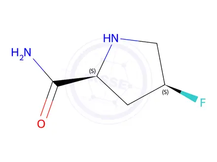 Chemical structure of (2S,4S)-4-Fluoropyrrolidine-2-carboxamide