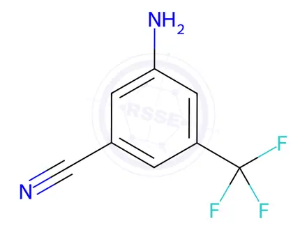 Chemical structure of 3-Amino-5-(trifluoromethyl)benzonitrile