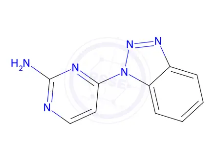 Chemical structure of 4-(1H-1,2,3-benzotriazol-1-yl)pyrimidin-2-amine