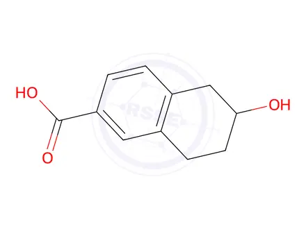 Chemical structure of 6-Hydroxy-5,6,7,8-tetrahydronaphthalene-2-carboxylic acid