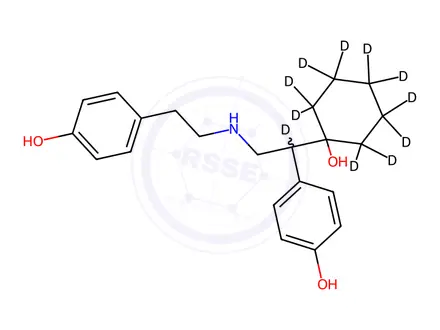 Chemical structure of rac N,N-Didesmethyl-N-(4-hydroxyphenethyl)-O-desmethyl Venlafaxine-d11
