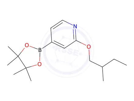 Chemical structure of 2-(2-Methylbutoxy)-4-(4,4,5,5-tetramethyl-1,3,2-dioxaborolan-2-yl)pyridine