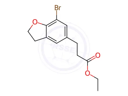 Chemical structure of Ethyl 3-(7-Bromo-2,3-dihydro-1-benzofuran-5-yl)propanoate