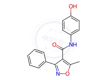 Chemical structure of N-(4-Hydroxyphenyl)-5-methyl-3-phenyl-1,2-oxazole-4-carboxamide