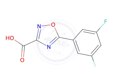 Chemical structure of 5-(3,5-difluorophenyl)-1,2,4-oxadiazole-3-carboxylic acid