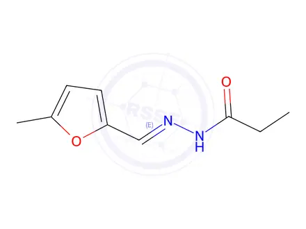 Chemical structure of Propanoic acid, [(5-methyl-2-furanyl)methylene]hydrazide (9CI)