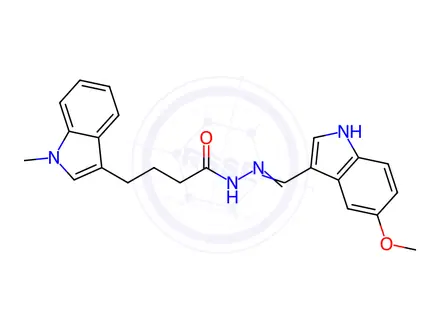 Chemical structure of N'-[(1Z)-(5-Methoxy-1H-indol-3-yl)methylidene]-4-(1-methyl-1H-indol-3-yl)butanehydrazide